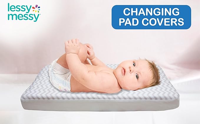 Waterproof Leak-Proof Diaper Changing Pad Cover – Fits Standard 32×16×4 in Pads – Soft, Absorbent Material with Snug Elastic Edges – Unique Machine Wash & Dryer Safe - (Gray)
