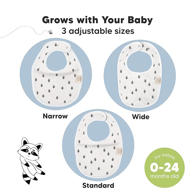 8-Pack Organic Baby Bibs for Boys, Girls - Soft Cotton Drooling and Teething Bibs for Baby Girl & Boy, Extra Absorbent, Easy to Clean & Put On for Toddler, Newborn, Infant 0-24 Months (Nordic)