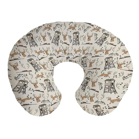 Deer Hunting Nursing Pillow Covers Hunter Tree Stand Removable Breastfeeding Slipcover Wild Animals Hunter Nursing Pillow Case for Newborn Boys Girls