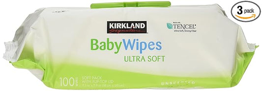 Kirkland Signature Baby Wipes Ultra Soft Unscented Strong Fiber Moisturizes Sensitive Skin Gently Cleanses Helps Maintain Product Purity and Freshness Helps Maintain Ideal Ph Extra Large Wipes with