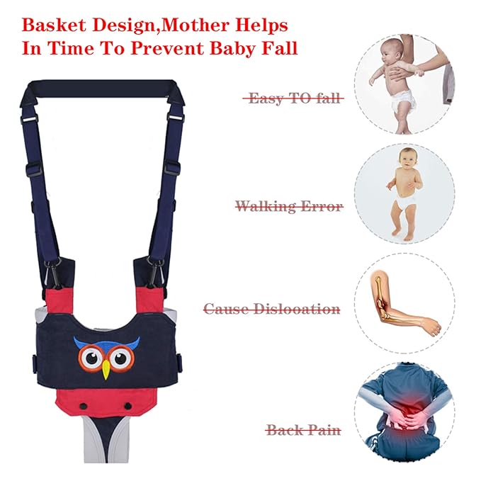 IULONEE Baby Walker, Handheld Kids Toddler Walking Harness Helper Assistant Protective Belt Child Activity Walker Adjustable Standing Up Walking Learning Helper for Toddler 7-24 Month (Blue)