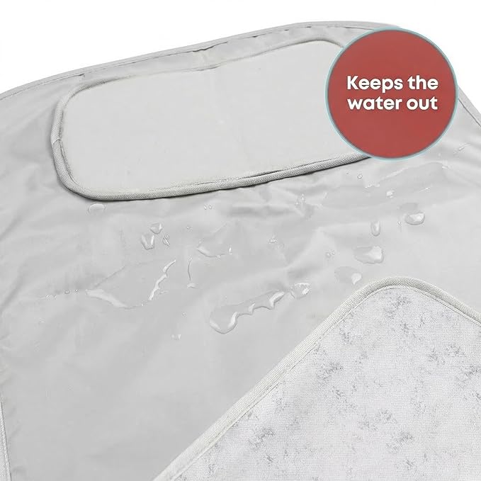 Hamur Home Portable Changing Pad – Waterproof, Washable & Easy Wipe Clean, Foldable Travel Baby Changing Mat for Diaper Bag, Compact & Lightweight, Must-Have for Newborns (Solid Grey)