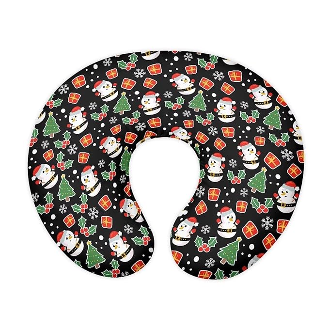 Cartoon Santa Claus and Tree Nursing Pillow Cover Slipcover for Breastfeeding Pillows, Soft and Stretchy Safely Breastfeeding Pillow Cover Baby Essentials Christmas Decor