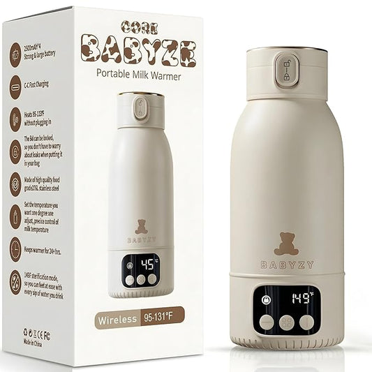 Portable Bottle Warmer 17oz – Baby Bottle Warmer for Breast Milk & Formula, Fast Heating with Smart Temperature Control, Long Battery Life, Cordless for Travel, Car & Outdoor Baby Feeding