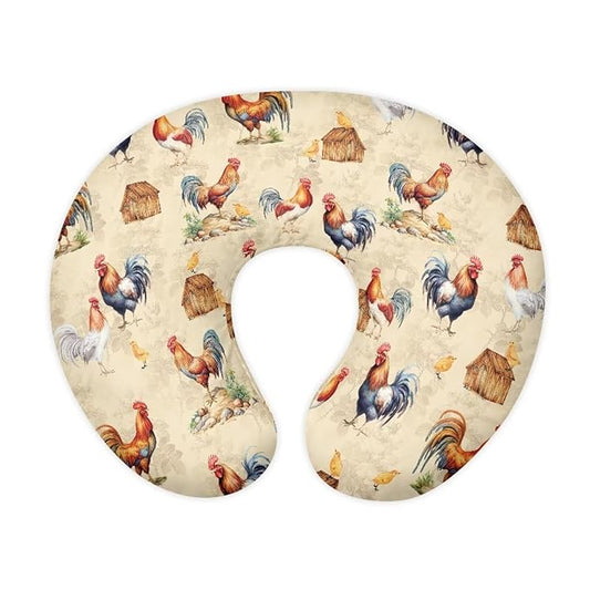 Rooster Baby Nursing Pillow Cover Soft Neutral Breastfeeding Pillow Slipcover for Bottle Feeding, Lightweight Decorative Custom Gifts for Toddler Infant