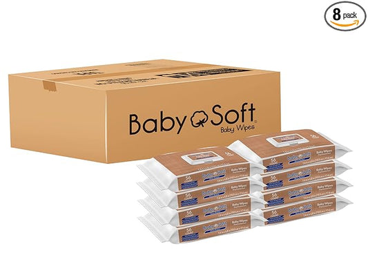 Baby Wipes, Baby Soft Shea Butter 8 Flip top packs (448 Wipes Total).