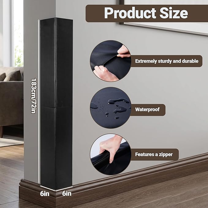 6ft Wall Corner Guards and Edge Protector Heavy Duty Protective Safety Padding Waterproof 2 Sides Corner Pad 2" Thick High-Density Protective Pads Durable Wall Corner Pads for Playroom
