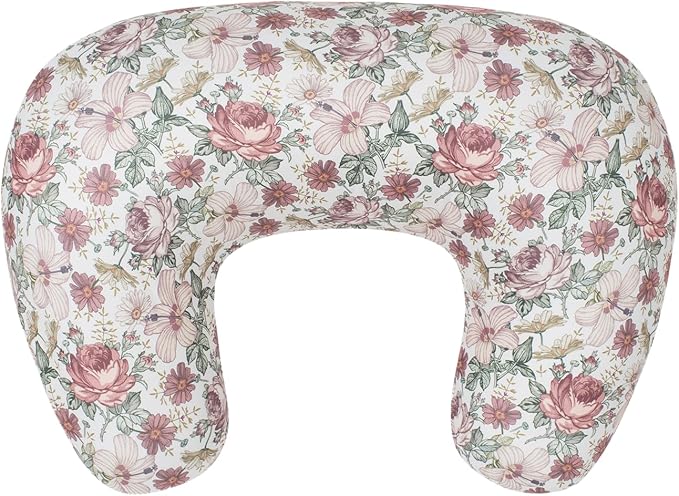 Little Jump Nursing Pillow Cover, Single Cover for The for The Updated Designed Breastfeeding Pillows, Western Wild Flowers Easy-On Slipcover with Soft Stretchy Fabric (New -2 Pack Vintage Floral)