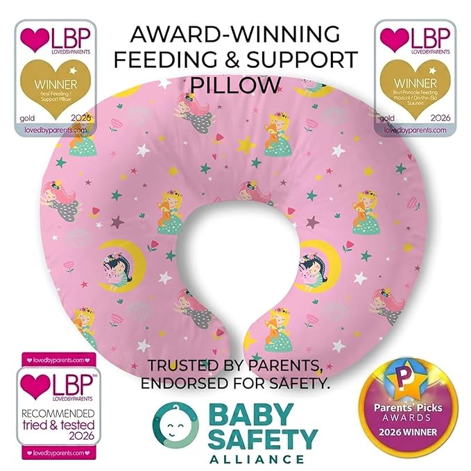 Plushii Nursing Pillow for Breastfeeding, Soft and Supportive Breastfeeding Pillow for Mom and Baby, Cute Feeding Pillow with Removable Cover for 0–12 Months, Moon Fairy