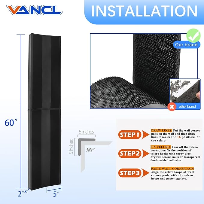 Heavy Duty Corner Edge Protector - Waterproof Durable 2 Sides Wall Corner Pads for Safety