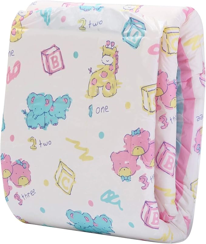 Littleforbig Adult Printed Diaper 2 Pieces - Vintage Baby Pattern (Large 36″-46″)