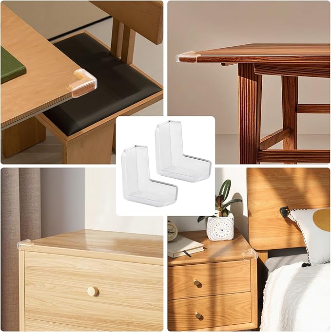 Corner Protector Baby, Table Corner Protectors, Baby Proof Corners and Edges, Fan-Shaped Clear Corner Guards 4 Pack, L-Type