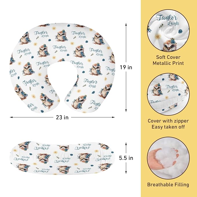 Dyoart Custom Baby Nursing Pillow Cover for Nursing, Birds Theme Removable Nursing Covers for Breastfeeding Pillows, Ultra Soft Comfortable Slipcover for Newborn Baby Boys and Girls