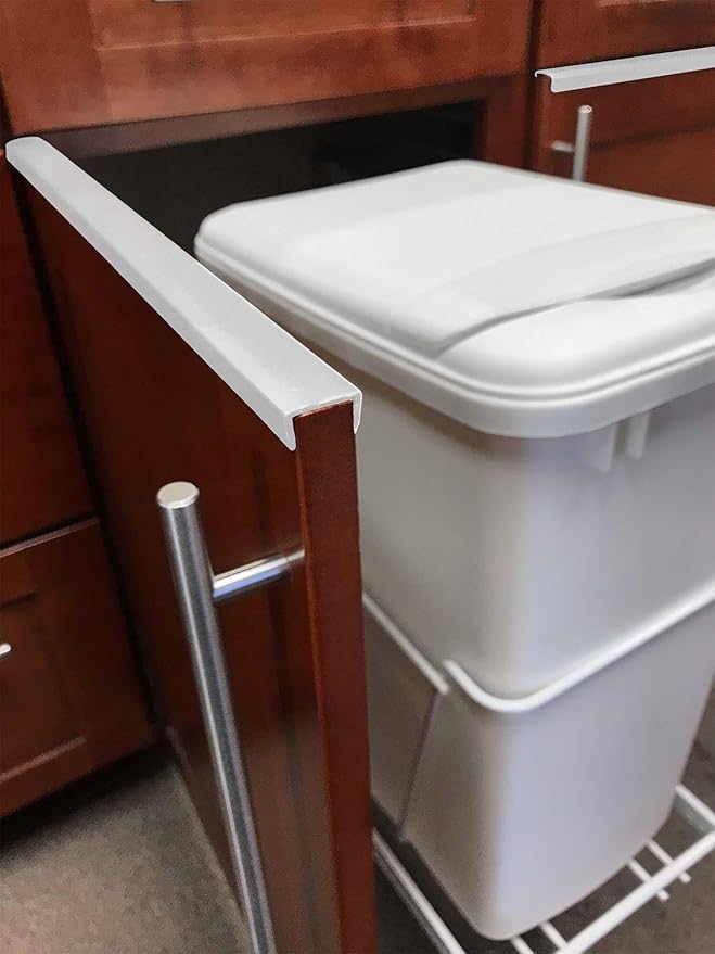 Outwater Industries | 3/4 Inch (.75'') Cabinet Door Protector Edge Guard in White | Fits 3/4" Edge | 24 Inch (Pack of 6)