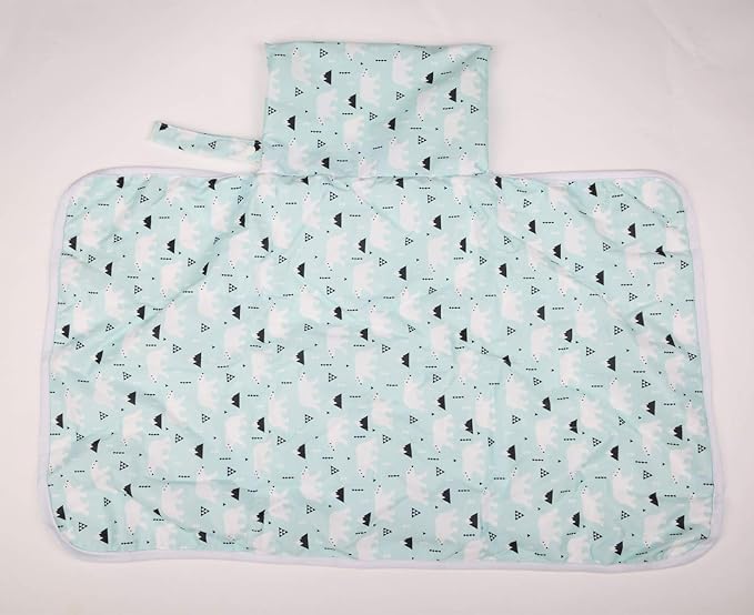 Baby Diaper Changing Mat Pad Portable Foldable Washable Compact Travel Nappy Waterproof Play Mat 30inx18.5in (Polar Bear)