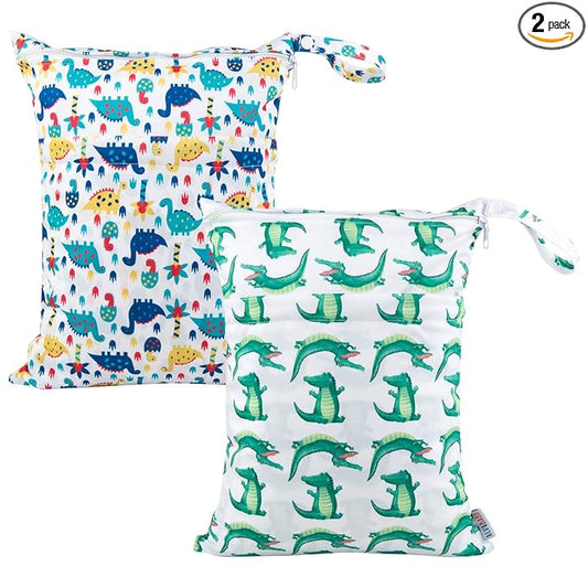 ALVABABY 2pcs Wet Dry Bags Mommy Bag,Waterproof Reusable,Yoga Gym Bag for Swimsuits or Wet Clothes L-YX2834