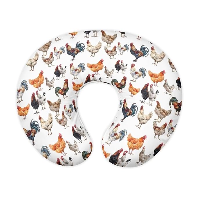 Nursing Pillow Cover with Zipper Covers Roosters Soft Breastfeeding Cover for Nursing Pillow Unisex Nursing Pillow Slipcovers Machine Wash & Quick Dry