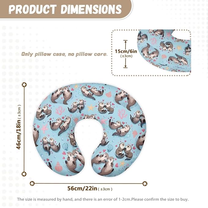 Cute Sloth and Starfish Nursing Pillow Cover for Baby Boy Girl Breastfeeding Nursing Pillow Slipcovers Super Soft Easy to Use and Dustptoof