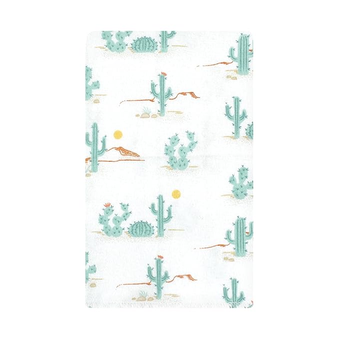 Hudson Baby Unisex Baby Cotton Flannel Burp Cloths, Desert Cactus 10-Pack, One Size
