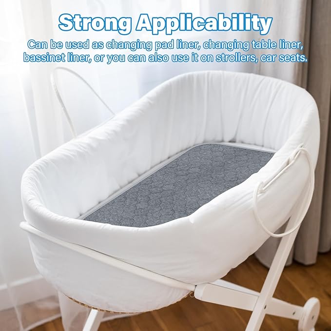 Baby Thicker Diaper Changing Quilted Pad Liner, Non-Slip 3 Pack Heavy Absorbency Reusable Incontinence Pads for Kids Changer Washable Underpads(FDYQ)