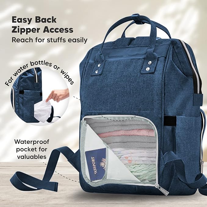 KeaBabies Diaper Bag Backpack and Portable Diaper Changing Pad - Waterproof Multi Function Baby Travel Bags - Waterproof Foldable Baby Changing Mat - Travel Diaper Change Mat - Lightweight Pads