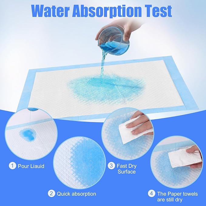 100 Pack Disposable Changing Pads,17 X 13 in Baby Disposable Underpads,Ultra Absorbent Disposable ,Waterproof Diaper Changing Pad,Leakproof Breathable Underpads Bed Table Protector Mat