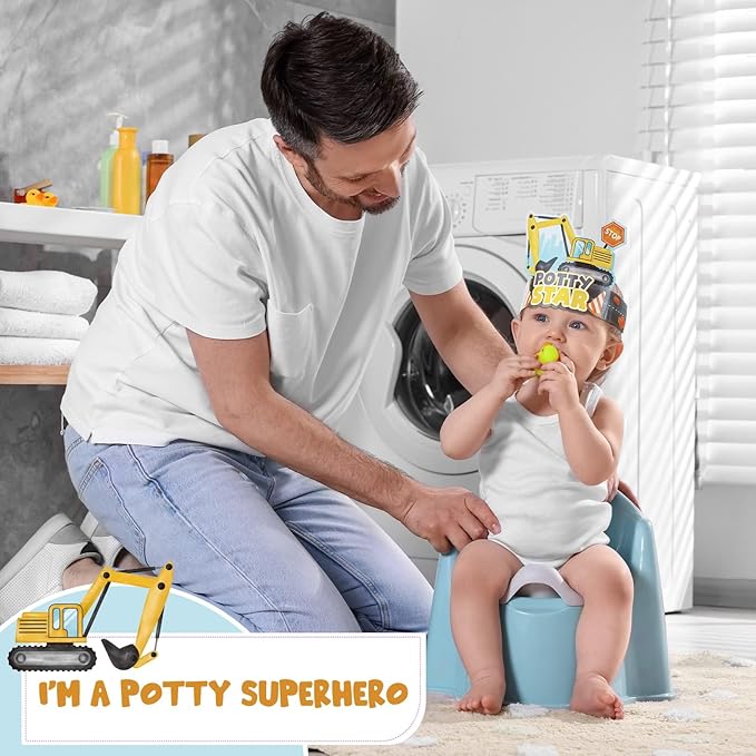 WERNNSAI Potty Training Chart - Construction Toilet Training Reward Chart with 270 Potty Training Stickers Crown Sticker Chart for Girls Toddler Kids Potty Training for Ideal Gift Birthday