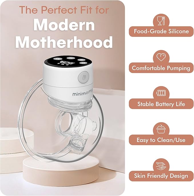Wearable Hands-Free Electric Breast Pump – Double Portable Pump, 3 Modes 12 Levels, Quiet Rechargeable Breastfeeding Pump, LED Display, 24mm & Multiple Flange Sizes (2 Count) (with Box)