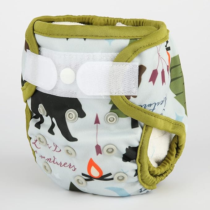 Newborn Diaper Cover with Snap and Loop - PUL Material - 1 Count