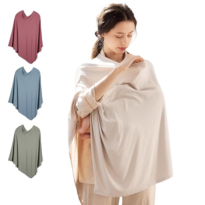 BubblePanda Rayon Made from Bamboo Nursing Cover for Baby Breastfeeding,360° Full Privacy Soft & Breathable Breastfeeding Covers Up for Women,Machine Washable Nursing Shawl,Stretchy Carseat Cover