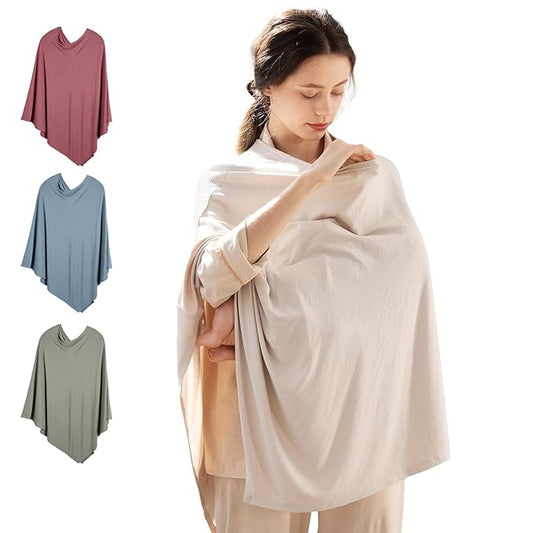 BubblePanda Rayon Made from Bamboo Nursing Cover for Baby Breastfeeding,360° Full Privacy Soft & Breathable Breastfeeding Covers Up for Women,Machine Washable Nursing Shawl,Stretchy Carseat Cover