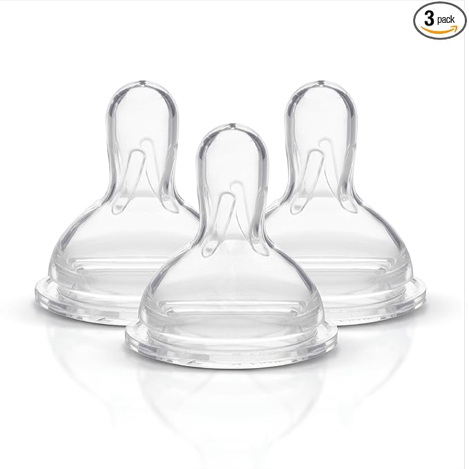 Medela Medium Flow Spare Nipples with Wide Base, 3 Pack, Compatible with Medela Storage Bottles, Made Without BPA
