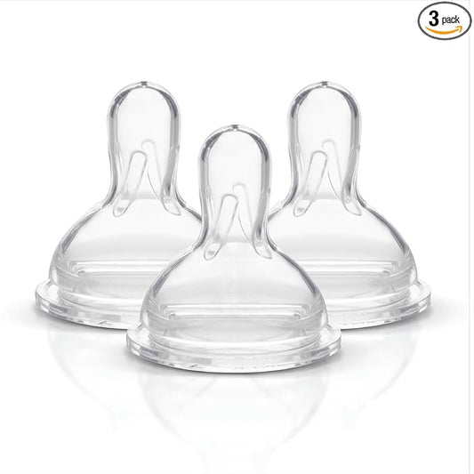Medela Medium Flow Spare Nipples with Wide Base, 3 Pack, Compatible with Medela Storage Bottles, Made Without BPA