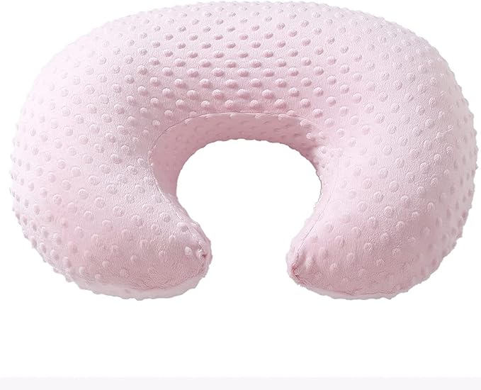 Dots Nursing Pillow Cover, Case Plush Breathable Breastfeeding Pillow Slipcover Fits Nursing Pillow, Super Soft Snug Positioners for Baby Boy Baby Girl (Light Pink)