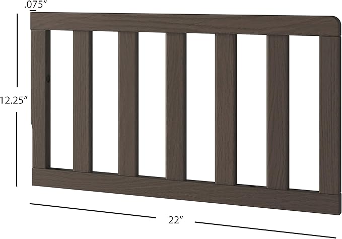 Child Craft Toddler Bed Guard Rail Converts London and Hampton 4-in-1 Convertible Crib into Toddler Bed, Made of Pinewood, Non-Toxic Finish (Dapper Gray)