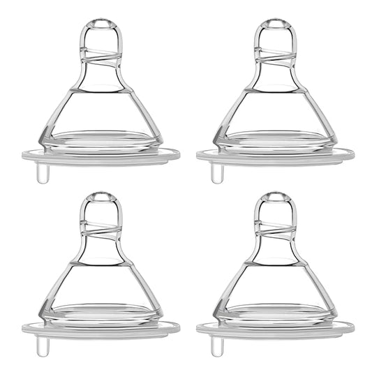 Maymom 2nd Gen. Silicone Nipple Slow Flow, 4pc; Compatible with Spectra/Motif Luna/Maymom Widemouth Bottles