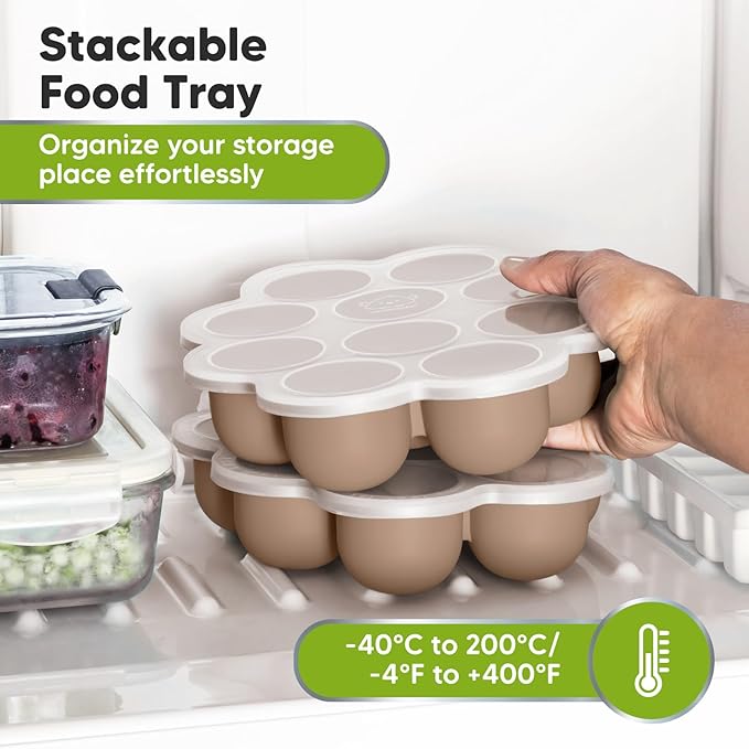 KeaBabies 12-Pack Baby Food Glass Containers and Silicone Baby Food Freezer Tray with Clip-on Lid - 4 oz Leak-Proof, Microwavable, Storage Container, Silicone Freezer Molds