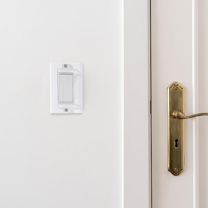 Bates- Magnetic Light Switch Guard, 6 Pack, Clear, Child Proof Light Switch Cover Child Proof