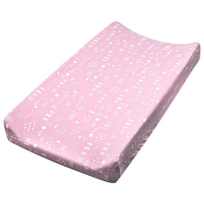 HonestBaby Organic Cotton Changing Pad Cover, Pattern Play Pink, One Size