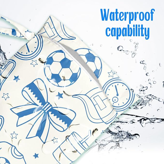 Soccer Wet Dry Wet Bag for Swimsuit Towel Baby Travel Cloth Diapers Beach Gym Toiletries Makeup Storage Bag Summer Vacation Essential Holiday Soccer Themed Gifts Game Day Party