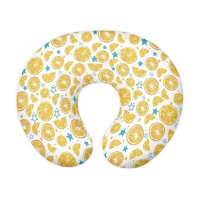 Lemon Star Breastfeeding Pillow Cover Nursing Cover for Newborn Girls Boys Super Soft and Comfortable Slipcover Gift, 2 Packs