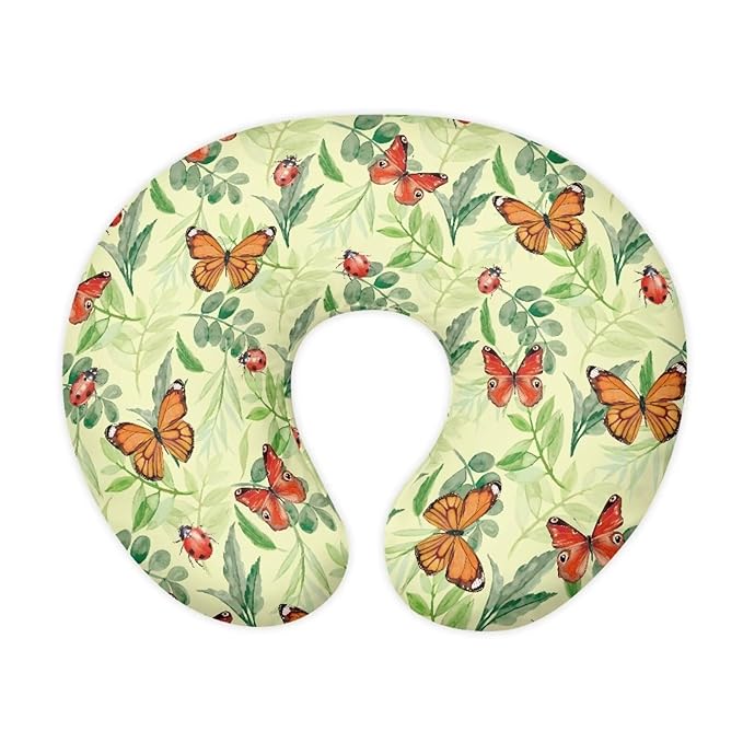 Butterfly Leave Nursing Pillow Cover Slipcover for Breastfeeding Pillows, Soft and Comfortable Fits On Standard Infant Nursing Pillows Soft Fabric Fits Snug On Infant