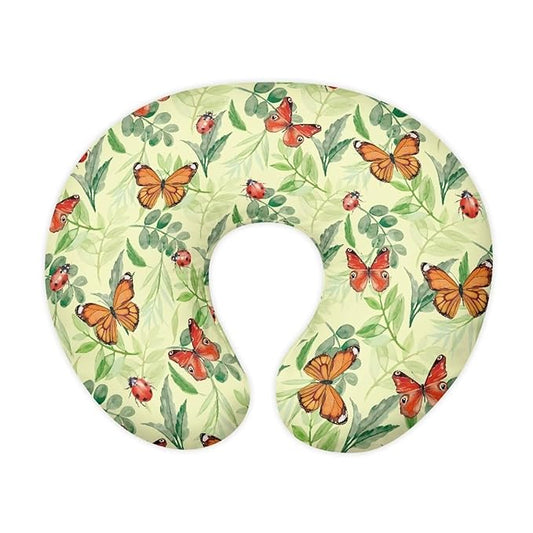 Butterfly Leave Nursing Pillow Cover Slipcover for Breastfeeding Pillows, Soft and Comfortable Fits On Standard Infant Nursing Pillows Soft Fabric Fits Snug On Infant