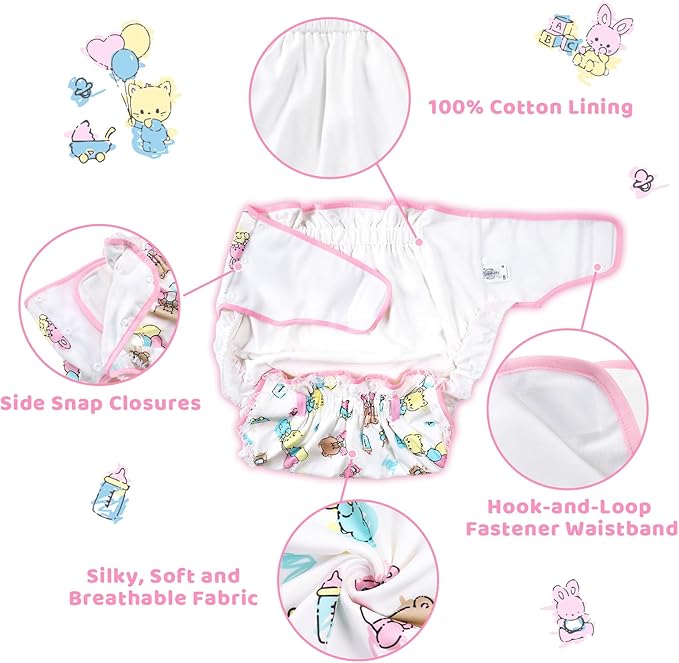 Littleforbig Silky Adult Ribbon Omutsu Diaper Wrap Cover Washable Adjustable Reusable Waterproof - Baby Cuties