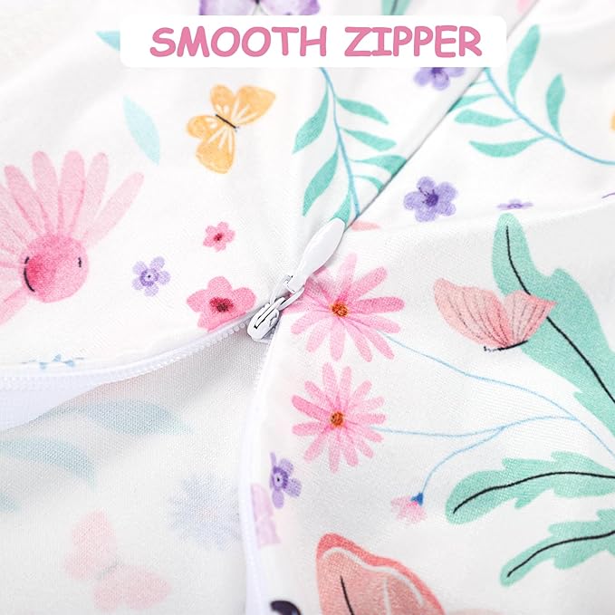 Nursing Pillow Cover, Ultra Soft Breastfeeding Pillow Covers for Newborn Baby Boys and Girls, Easy Removal and Machine Washable Slipcover, Pillowcase Only (Butterfly)