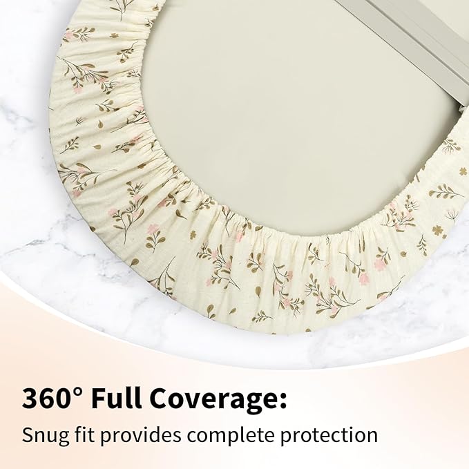 2 Pack Changing Pad Cover for Boys Girls,Ultra Soft Breathable Cotton Diaper Chang Table Covers,Diaper Change Table Sheets,Fit 32"x16" Contoured Changing Pad(Rose Floral,Blush Pink)