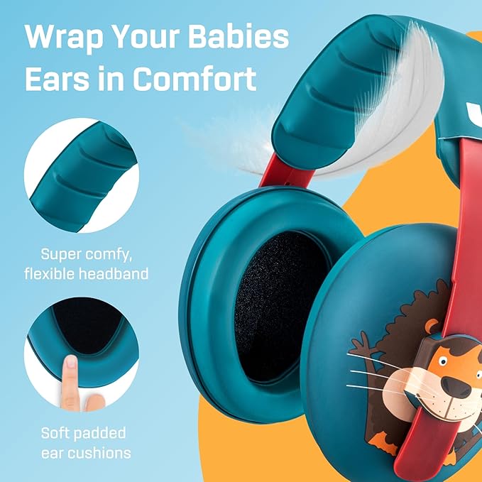Vanderfields - Hearing Protection Ear Muffs - Over 33 dB (2K Hz) Broad Noise Cancelling Sound Reduction - Baby and Toddlers