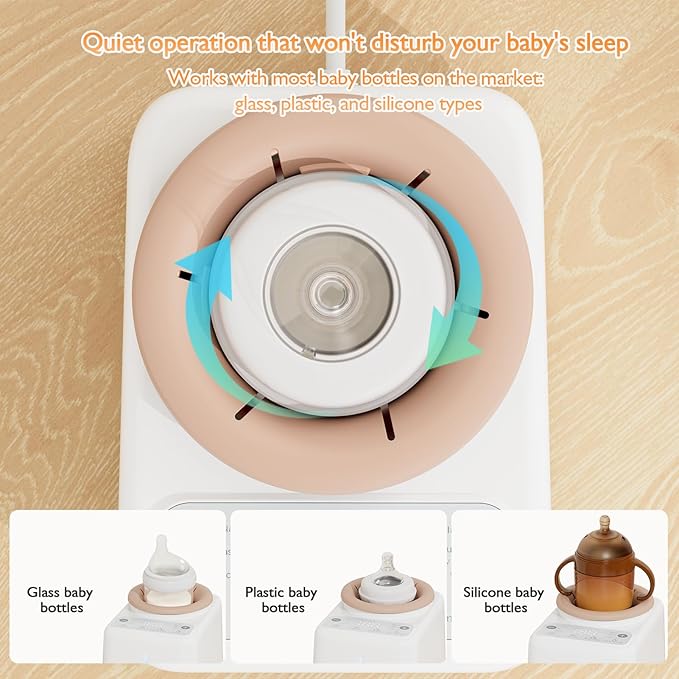 Waterless Baby Bottle Warmer and Shaker, 30s Rapid Automatic Formula Shaker for Clump-Free Milk, Multi-Function for Bottles and Food Jars