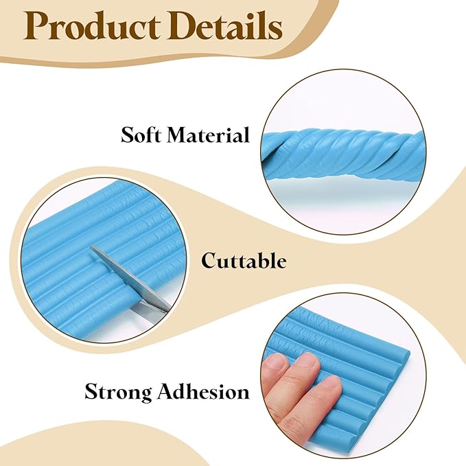 uxcell Bunk Bed Ladder Pad, 6.5ft NBR Self-Adhesive Corner Edge Protector Soft Furniture Corner Guard for Ladder Table Desk Edge, Blue