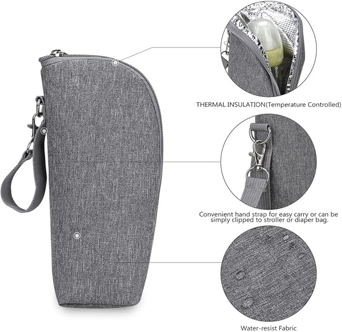 GLEAVI Baby Bottle Insulation Bag Keep Warm Bottle Sleeve Cooler for Baby Milk Warmer Bag Sleeves Heat Keeper Car Tote Oxford Cloth Drinks Usb Child